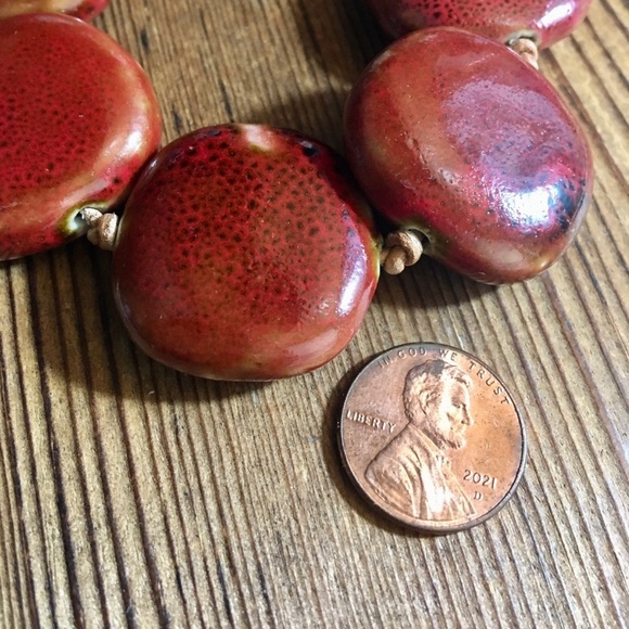 Ceramic Bead Ladies Bracelet,  Large Beaded Ladies Bracelet,  Handmade Jewelry - Picture 4 of 5